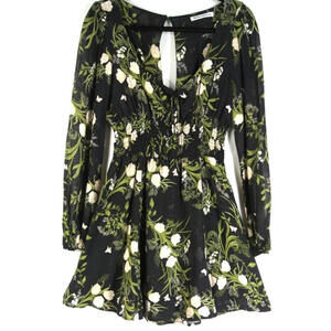 NEW, Reformation Wilder Floral Long Sleeve Minidress Size 6 #RF61